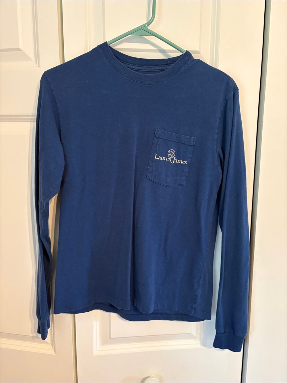 Lauren James Royal Blue Long Sleeve Pocket Tee - Small